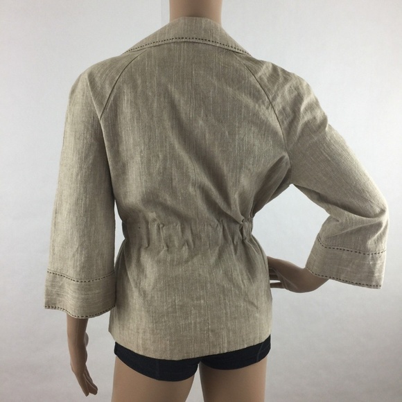 Will Smith Linen Blend Blazer Jacket Tie Front - Picture 8 of 8